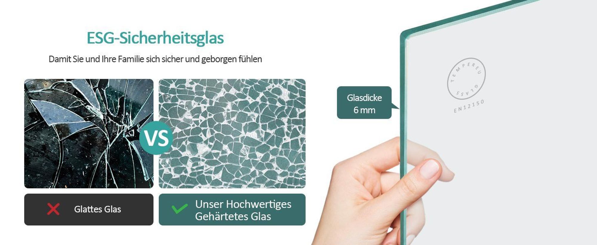 EMKE Duschabtrennung 120x140cm, Badewannenfaltwand, Badewannenaufsatz mit Mattschwarzer Rahmen, Duschwand aus 6mm NANO Easy Clean GLAS