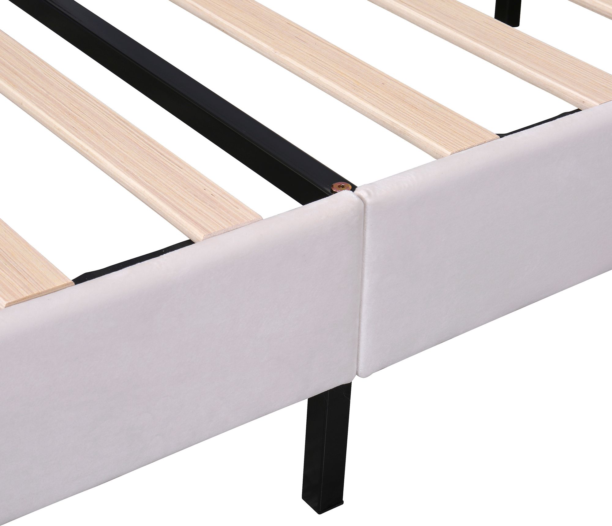 Flieks Polsterbett mit Blumenform-Kopfteil und Lattenrost Doppelbett Kinderbett Samt 140x200cm