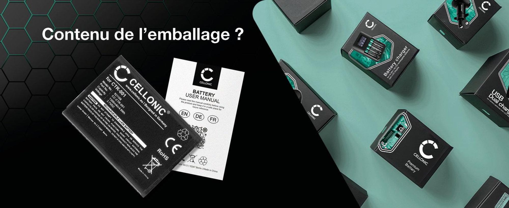 CELLONIC 1x Batterie pour Console de jeux Compatible avec Nintendo 3DS, 2DS, Switch Pro Controller, CTR-003 - (1300mAh, 3.7V)