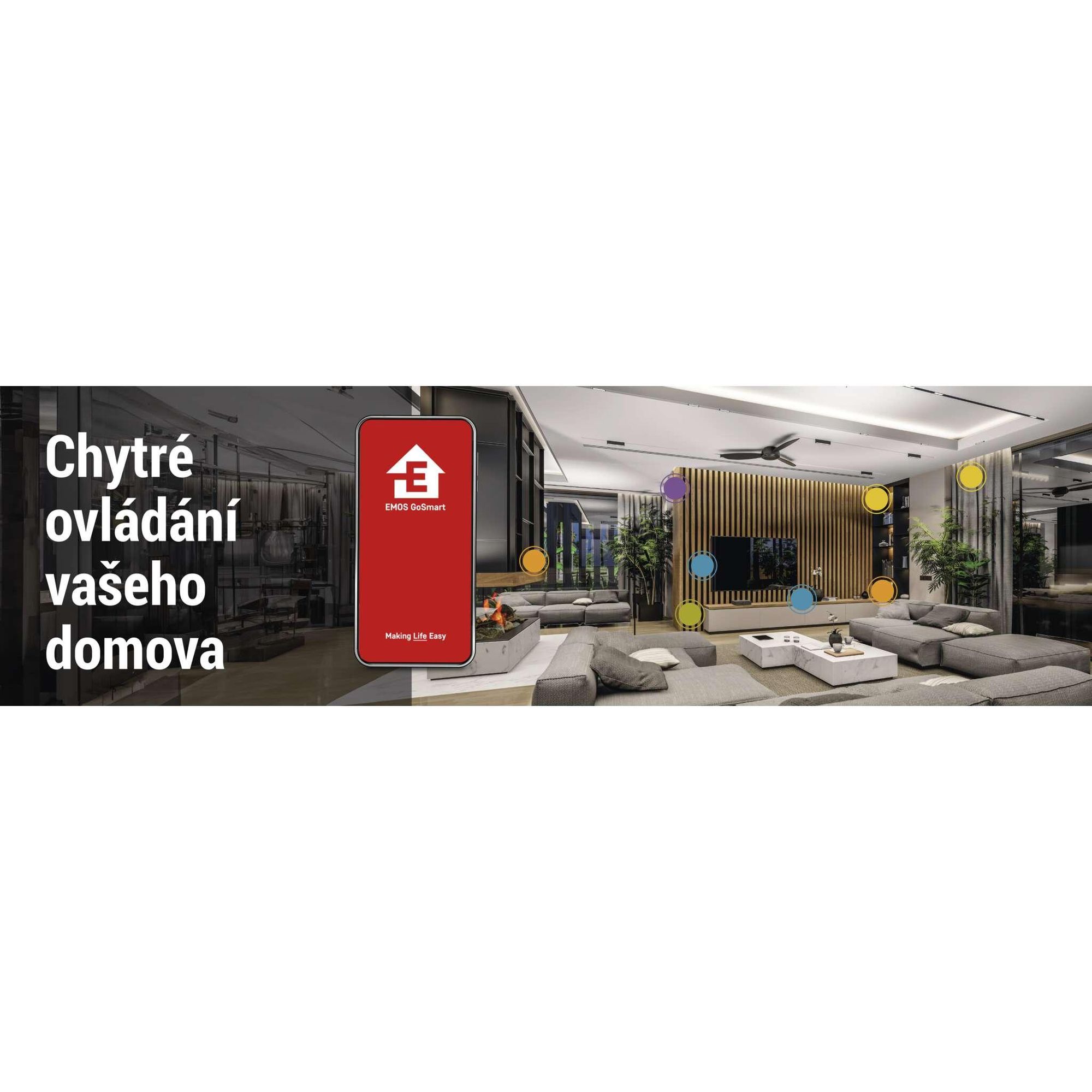 EMOS GoSmart prodlužovačka s WiFi a aplikací, 2m 4-zásuvková lišta se 2 porty USB (USB-C, USB-A), vypínačem, wattmetrem a časovačem, P1412SM