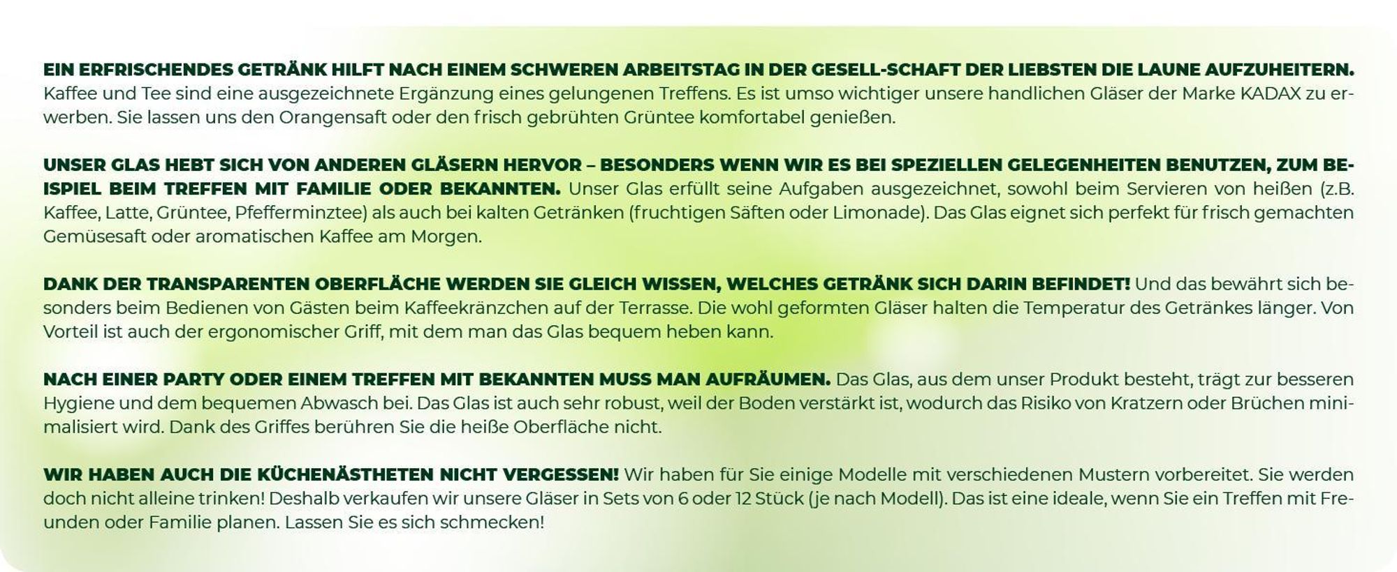 KADAX Teegläser mit Griff "Brescia", Saftgläser, spülmaschinenfest, 230ml, 6er Set