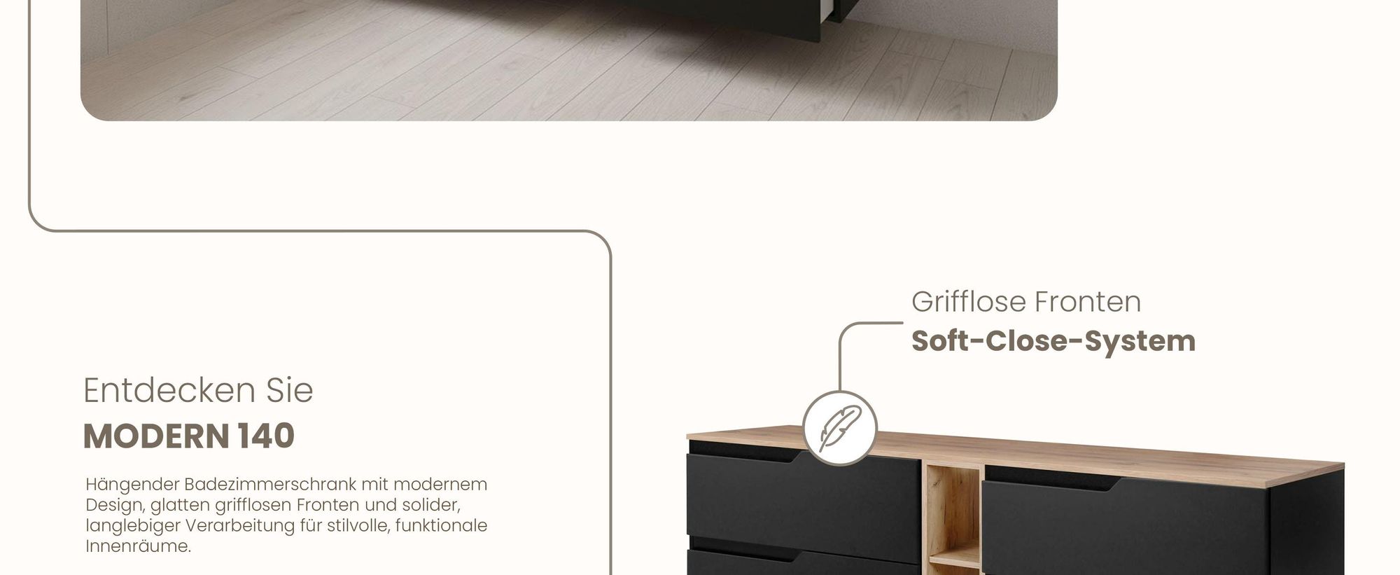 RODAN, Badmöbel, Badschrank, Badezimmermöbel, Badezimmer, MODERN, Waschbeckenunterschrank