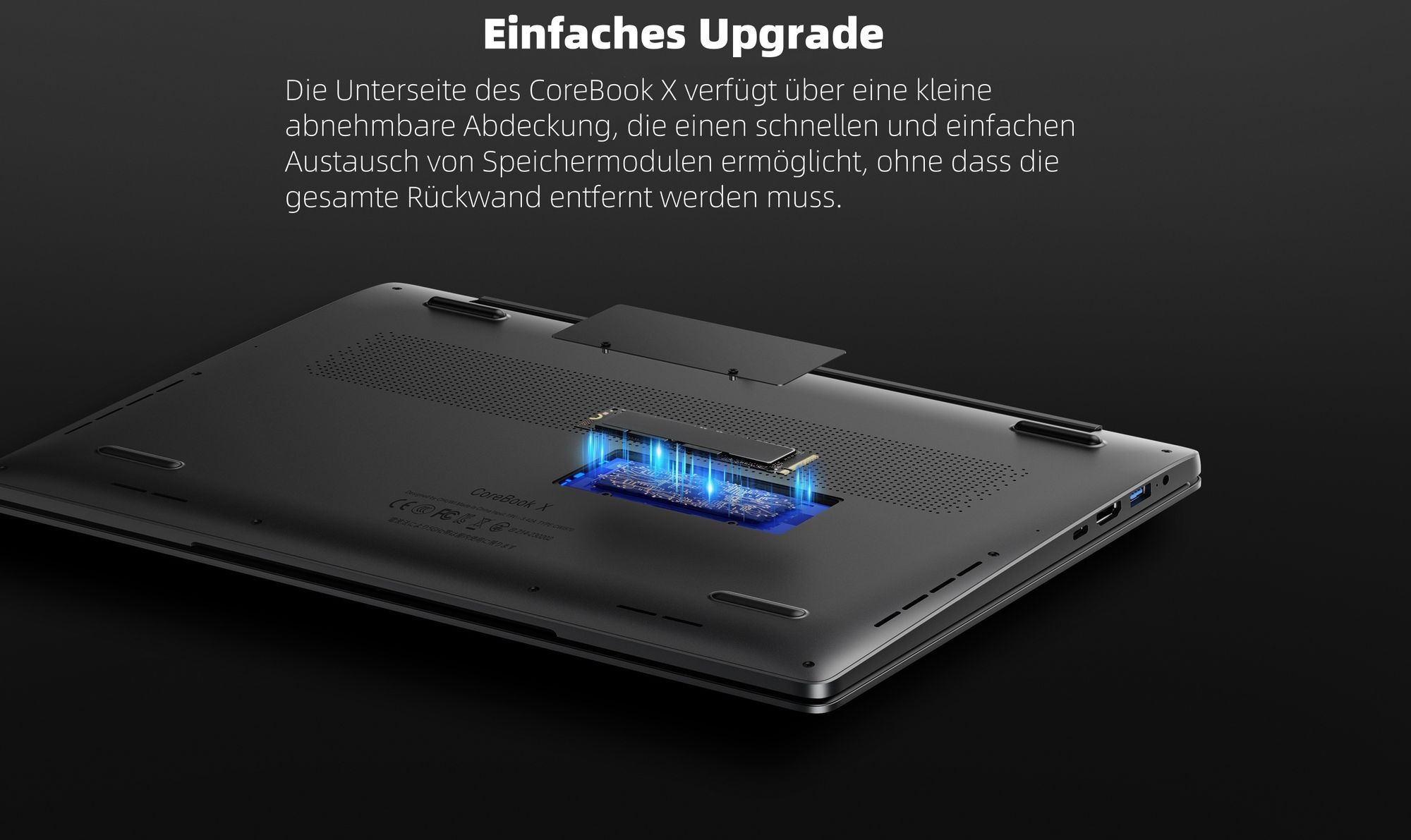 Laptop CHUWI CoreBook X - Prozessor Intel Core i3-1220P 14" Bildschirm Windows 11 16GB+512GB 4000mAh Akku - Grau