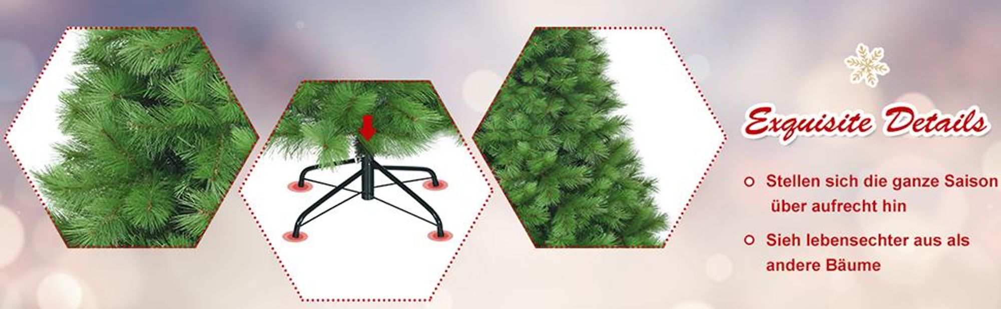 COSTWAY 180cm Künstlicher Weihnachtsbaum, Tannenbaum mit Metallständer, Kunstbaum Weihnachten Klappsystem, Christbaum PVC Nadeln, Grün