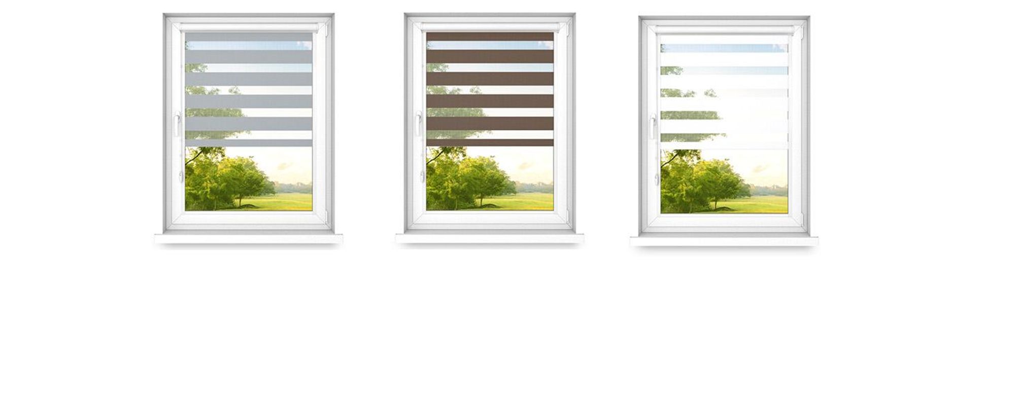time4blinds - Doppelrollo ohne Bohren - Zebra Rollos für Fenster und Türen - Klassisch Weiß, 800x700, Rechts
