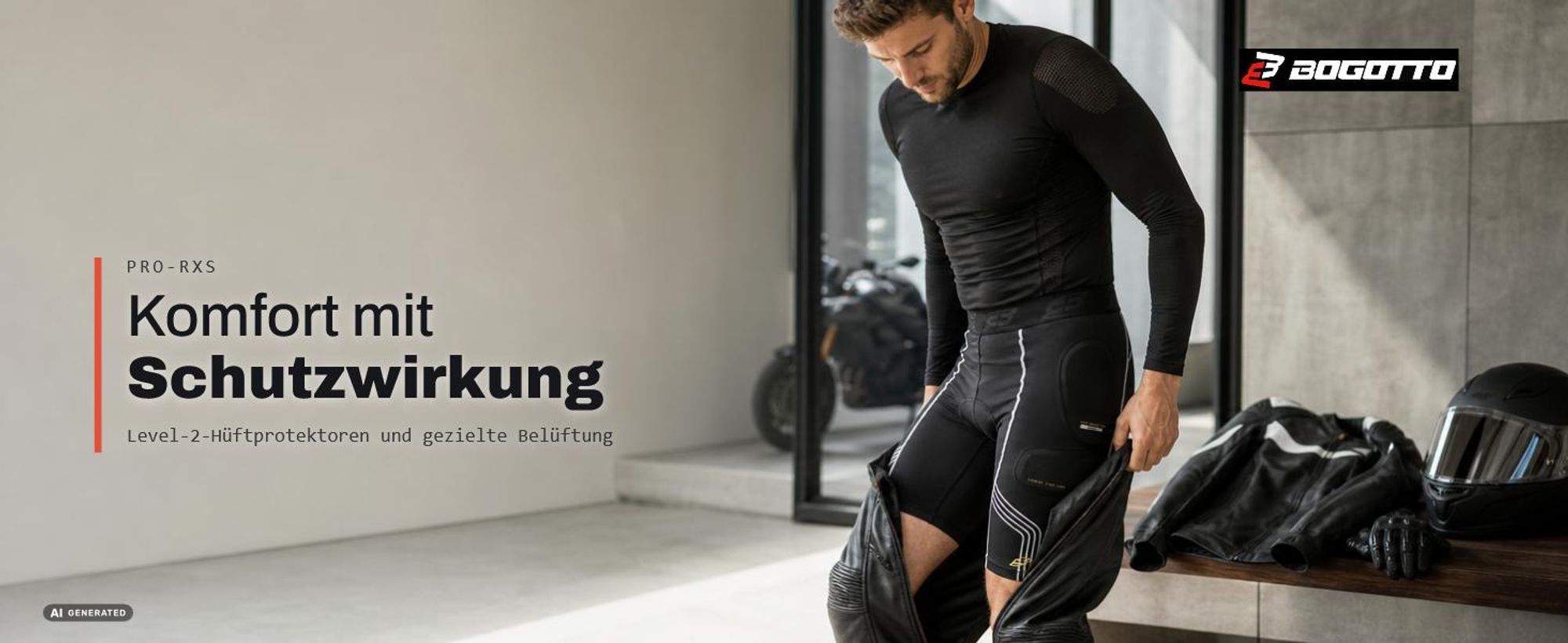 Bogotto PRO-RXS Protektoren Shorts, schwarz, M