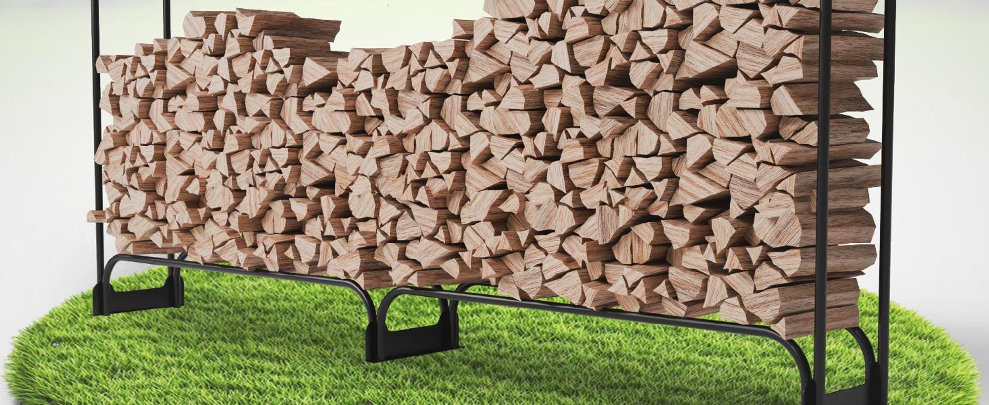 Juskys Kaminholzregal L 260x117x36 cm, außen aus Metall mit Abdeckungung, Feuerholzregal