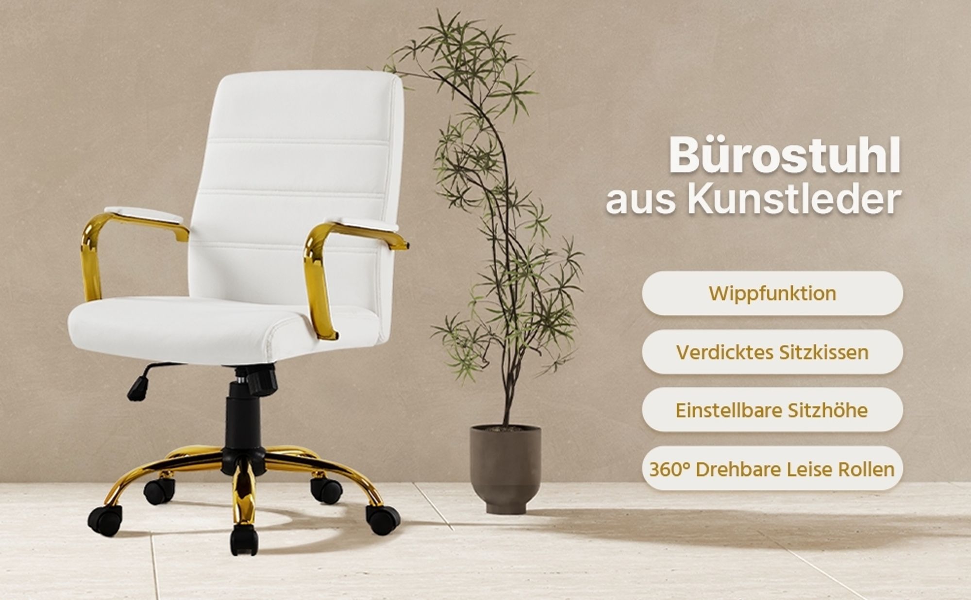 Schreibtischstuhl aus Kunstleder