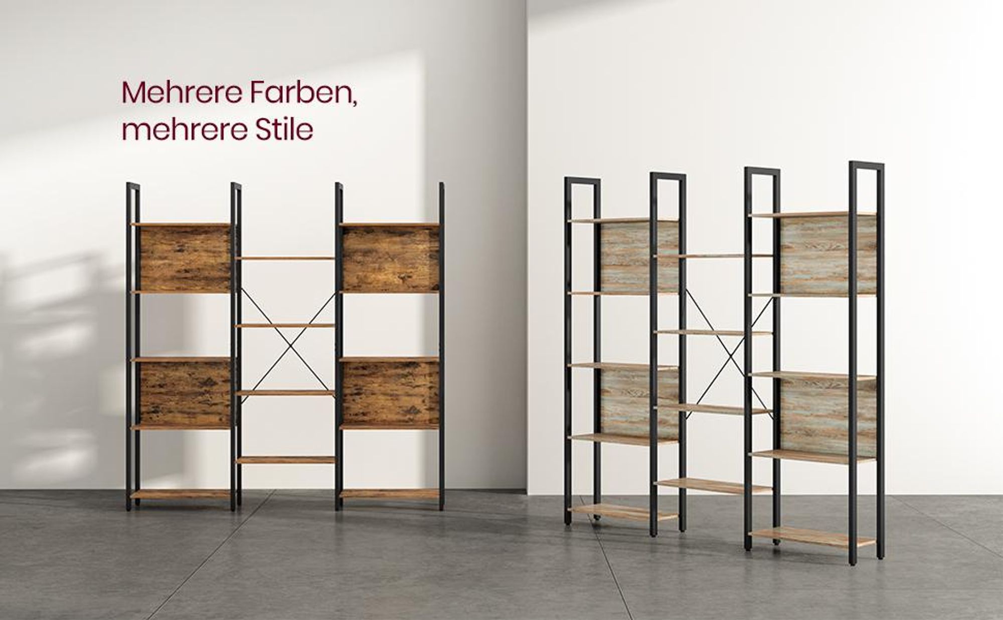VASAGLE Bücherregal, Standregal 14 Ablagen Regal für Wohnzimmer