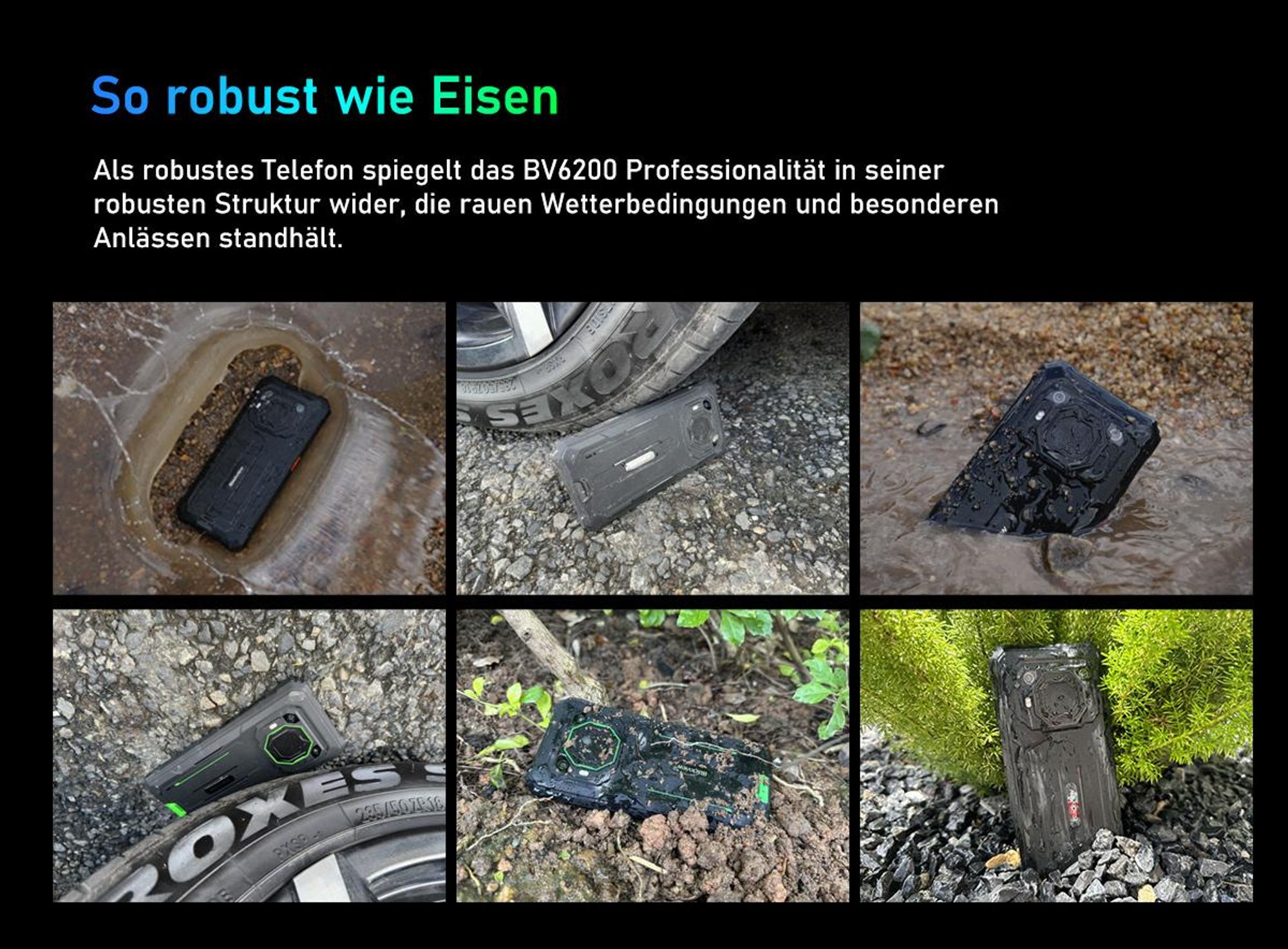Blackview BV6200 Outdoor Handy Wasserdicht,6.56"HD,8GB+64GB,13000mAh,98DB Lautsprecher, Octa Core,IP68 IP69K/Dual 4G SIM/OTG/GPS/NFC,18W Schnellladung