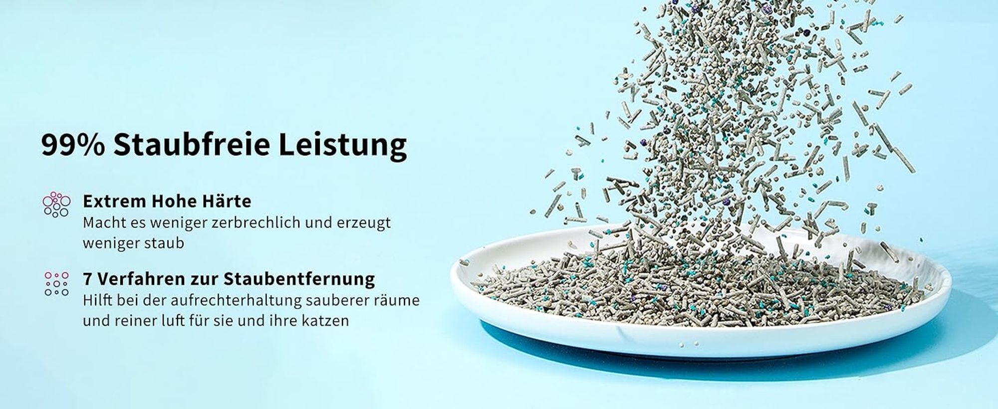 PETKIT 5 in 1 Gemischtes Katzenstreu 4 Beutel, 3,6 kg/Beute, Spülbar, Geruchsfrei, Aktivkohle, Extrem Saugfähig und Schnell Trocknend Tofu-Katzenstreu