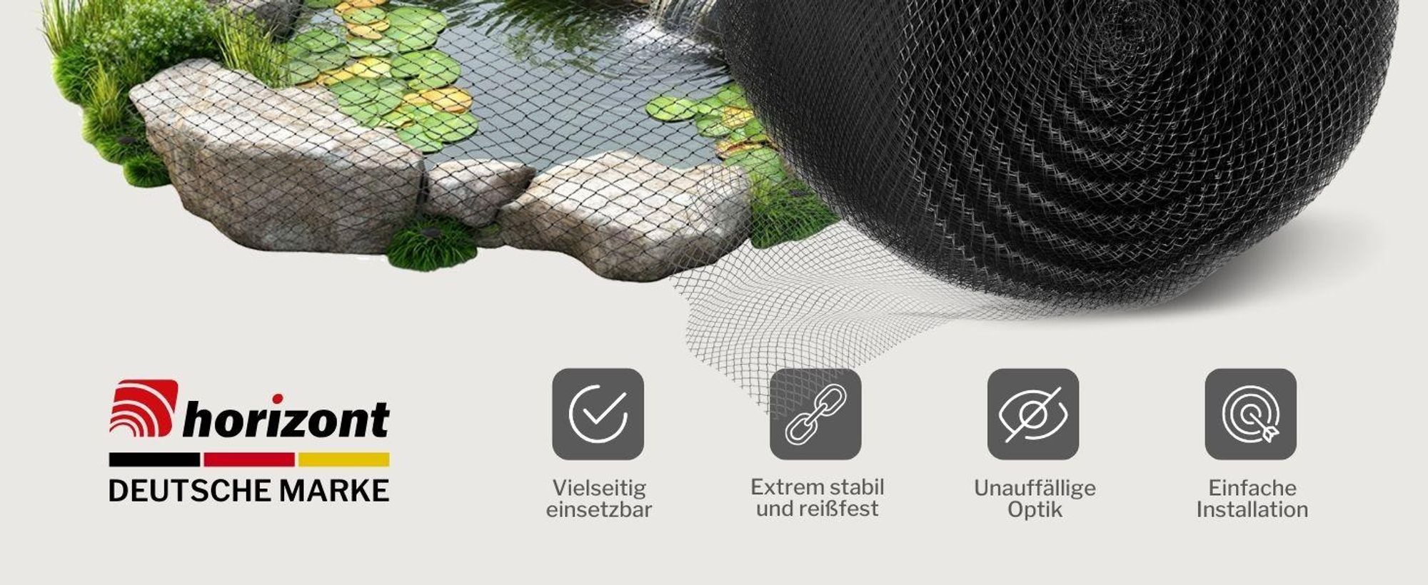 horizont Teichnetz | feinmaschig | schwarz | 5 x 2 m
