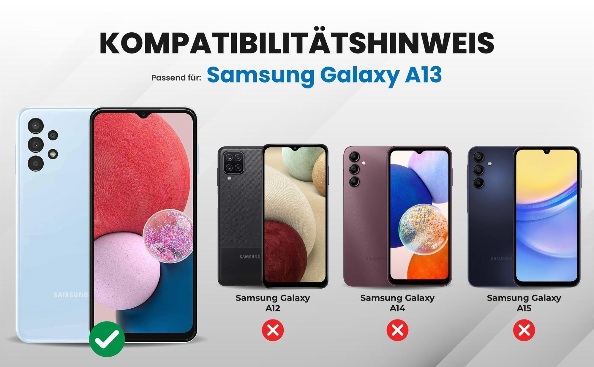 Kompatibilitätshinweise Hülle für Samsung Galaxy A13