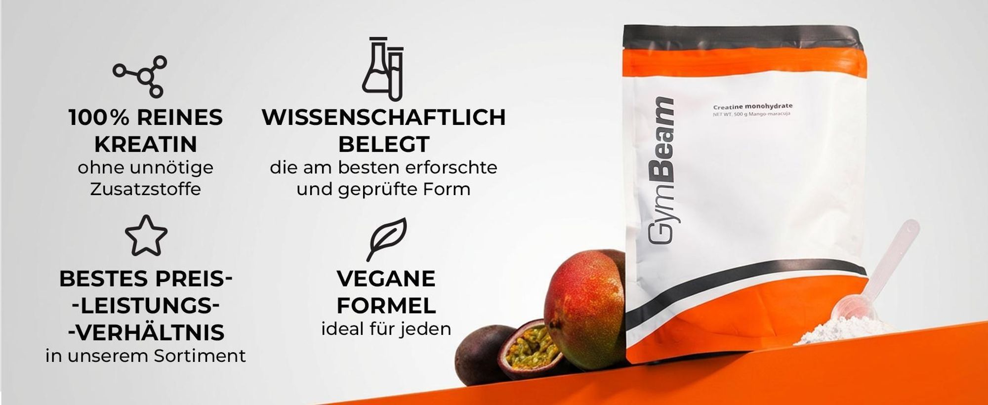 GymBeam - 100% Kreatinmonohydrat, 250 g, ohne Geschmack