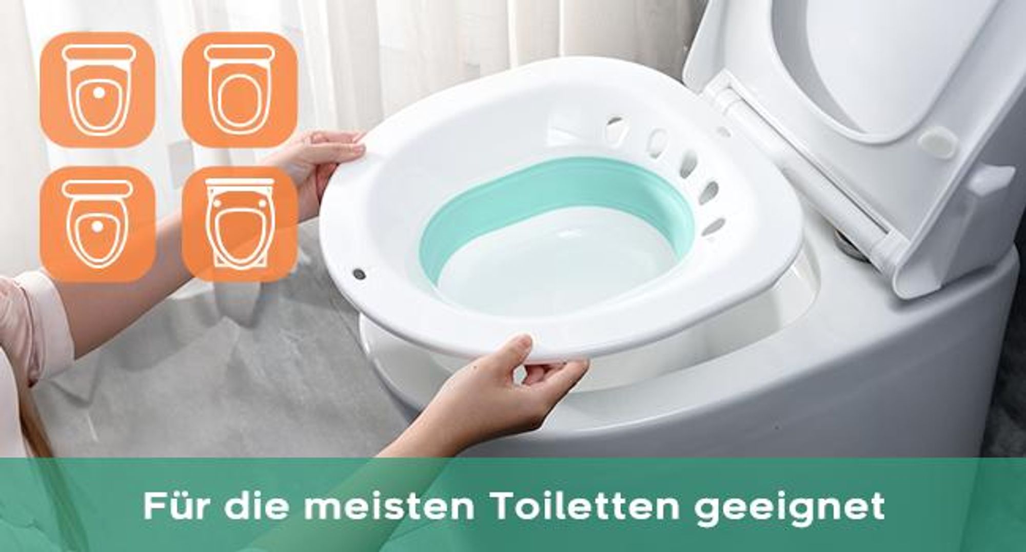 Bidet Einsatz, Faltbares Sitzbad für die Toilette, Tragbares Sitzbadewanne für Hämorrhoidenbehandlung, Wochenbettpflege, Schwangere
