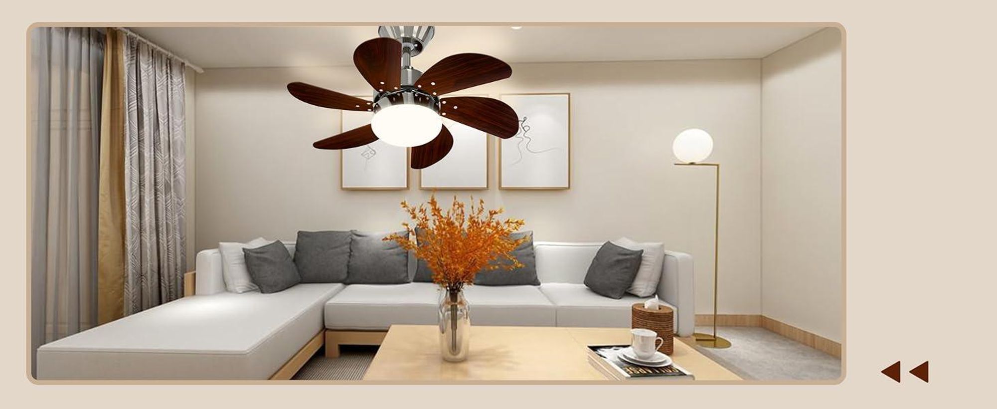 ZMH Deckenventilator Mit Beleuchtung Fernbedienung Leise Deckenlampe Wohnzimmer 6 Flügeln Ø75cm Ventilator Timing Deckenleuchte Fan LED Lichtquelle