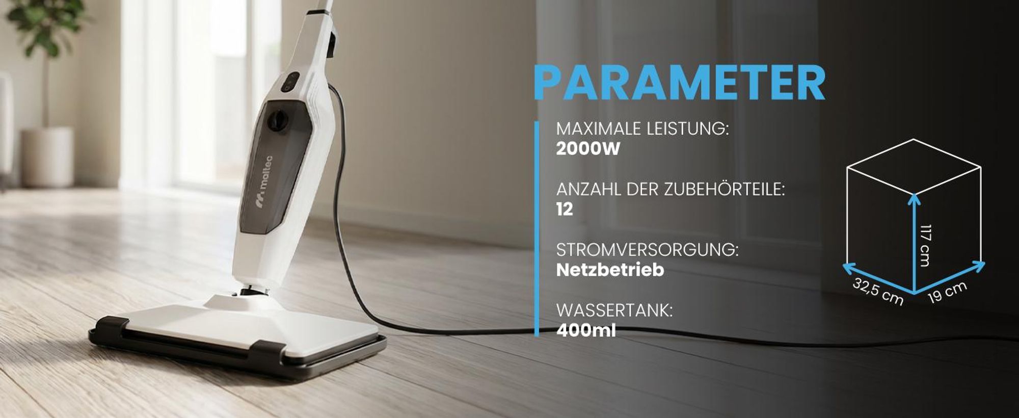 Dampfreiniger multifunktional Bodenwischer Polsterreiniger Handgerät Steam Cleaner mit Zubehör