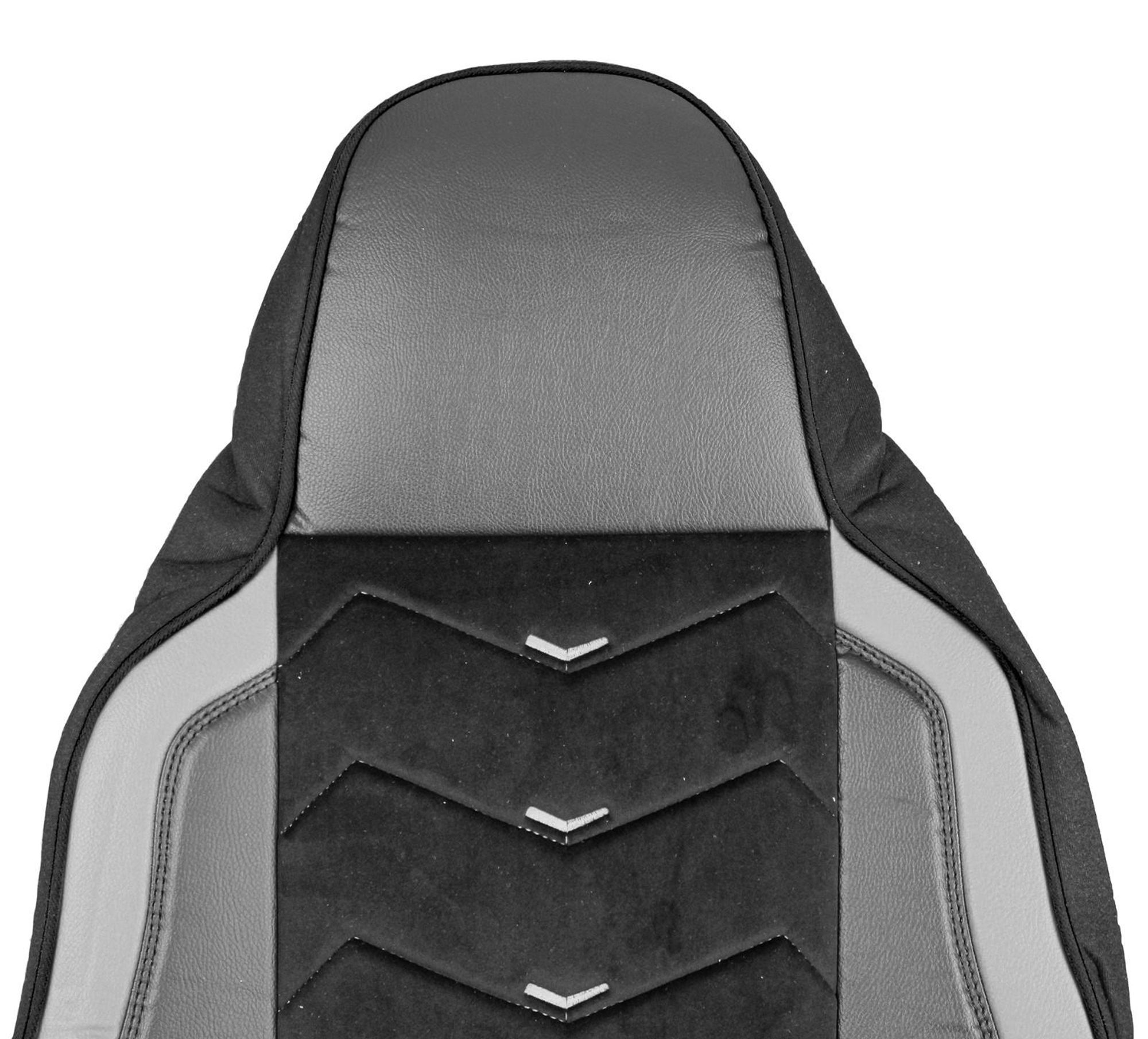 LKW Sitzbezüge 1+1 Leder + Alcantara Für MAN TGX TGS TGL ab 2021 - Grau