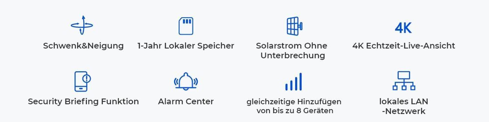 Reolink Argus PT Ultra+Solarpanel x2 mit Home Hub, 4K 8MP Akku Überwachungskamera Set, 5/2,4 GHz WiFi, 360° Schwenkbar, Nachtsicht, mit 64GB SD-Karte