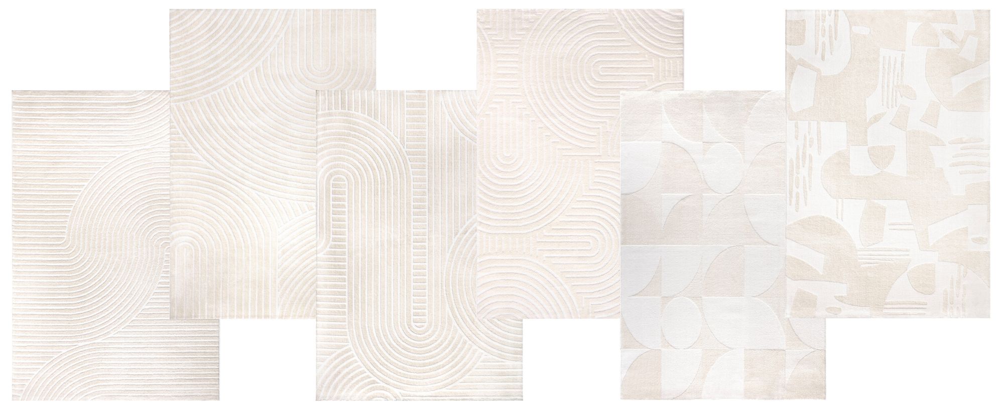 Teppich Wohnzimmer Schlafzimmer Kurzflor Skandi Muster Arche Bogen Einfarbig 3D Grösse 160x220 cm