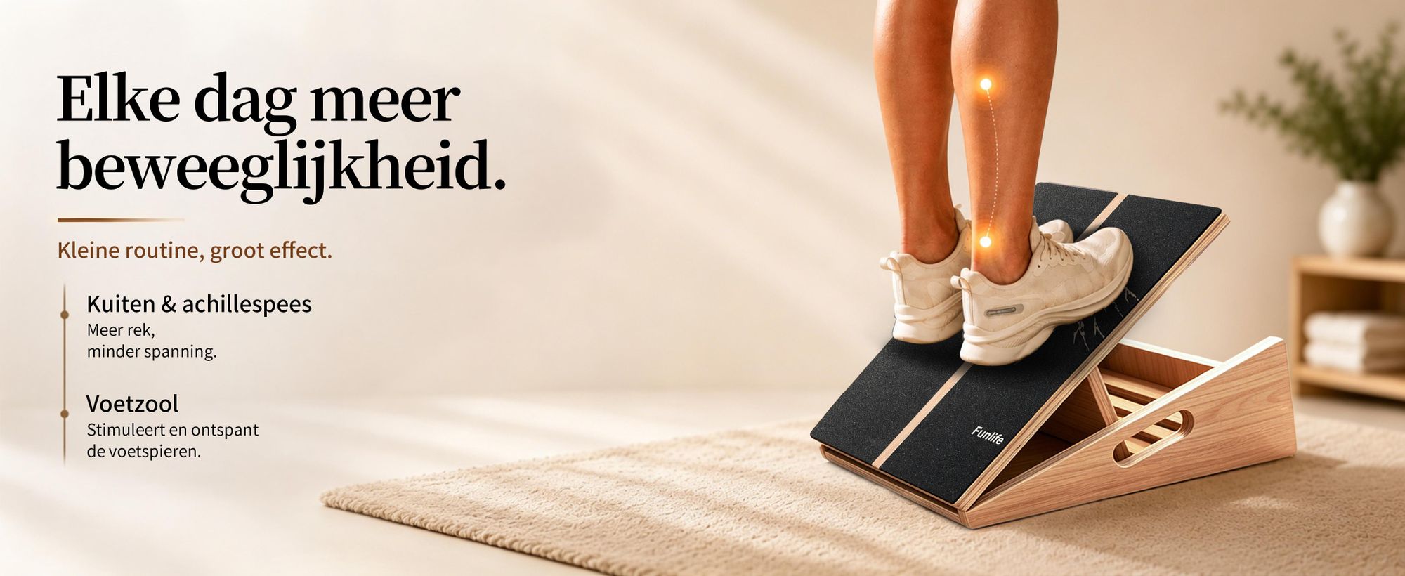 FunLife Schuin plateau, rekplank van hout, Alpine serie, verstelbare kuitversterker met 5 standen (15°–35°), antislip oppervlak voor kuiten, achillespees, yoga en fitness