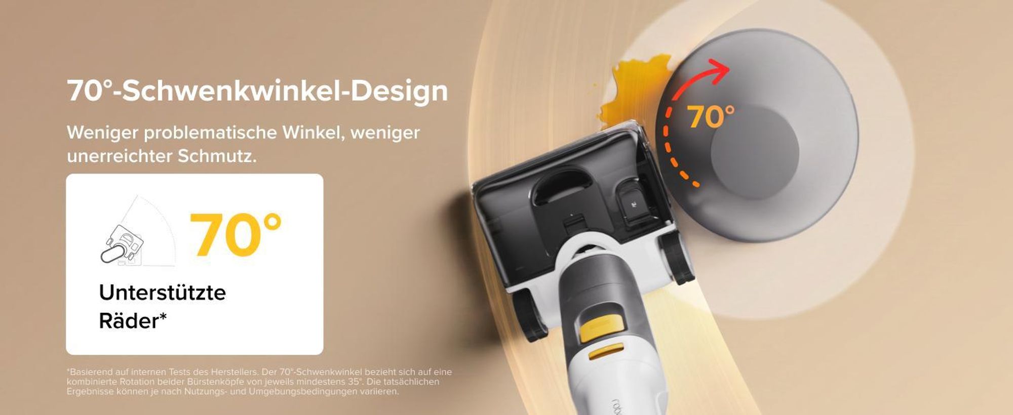 Roborock F25 GT Gen 2 Set Nass und Trockensauger, 20000 Pa, Jawscrapers Anti-Verwicklung, 90℃ Hochtemperatur-Selbstreinigung, 70°-Schwenkwinkel-Design