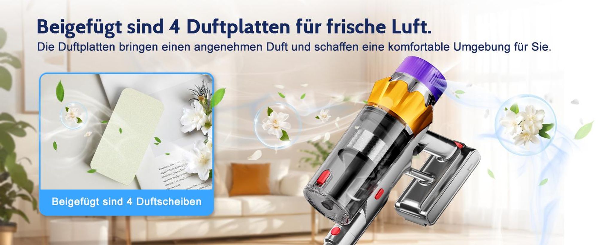 Aiibot Akku Staubsauger,85000Pa/80Mins Staubsauger Kabellos mit Smart Display,Staubsauger mit Anti-Verhedderung-Bürste,drei Gänge,1.8L