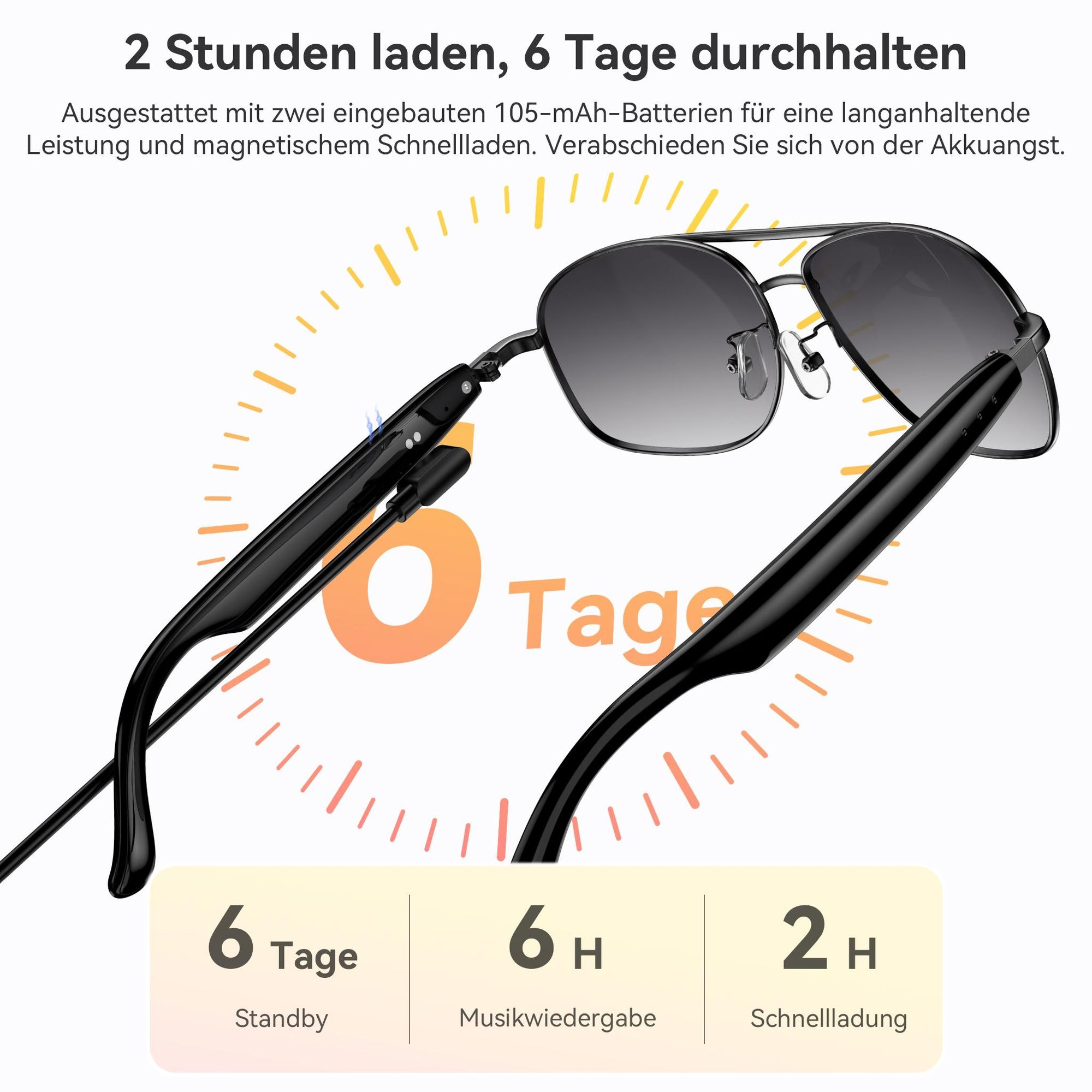 Blackview D1 Pro Smartbrille Bluetooth 6.0, 360° Raumklang, KI-Sprachsteuerung, IP54 Wasserfest, 6 Std. Musik, Leichte Metallbrille mit UV-Schutz