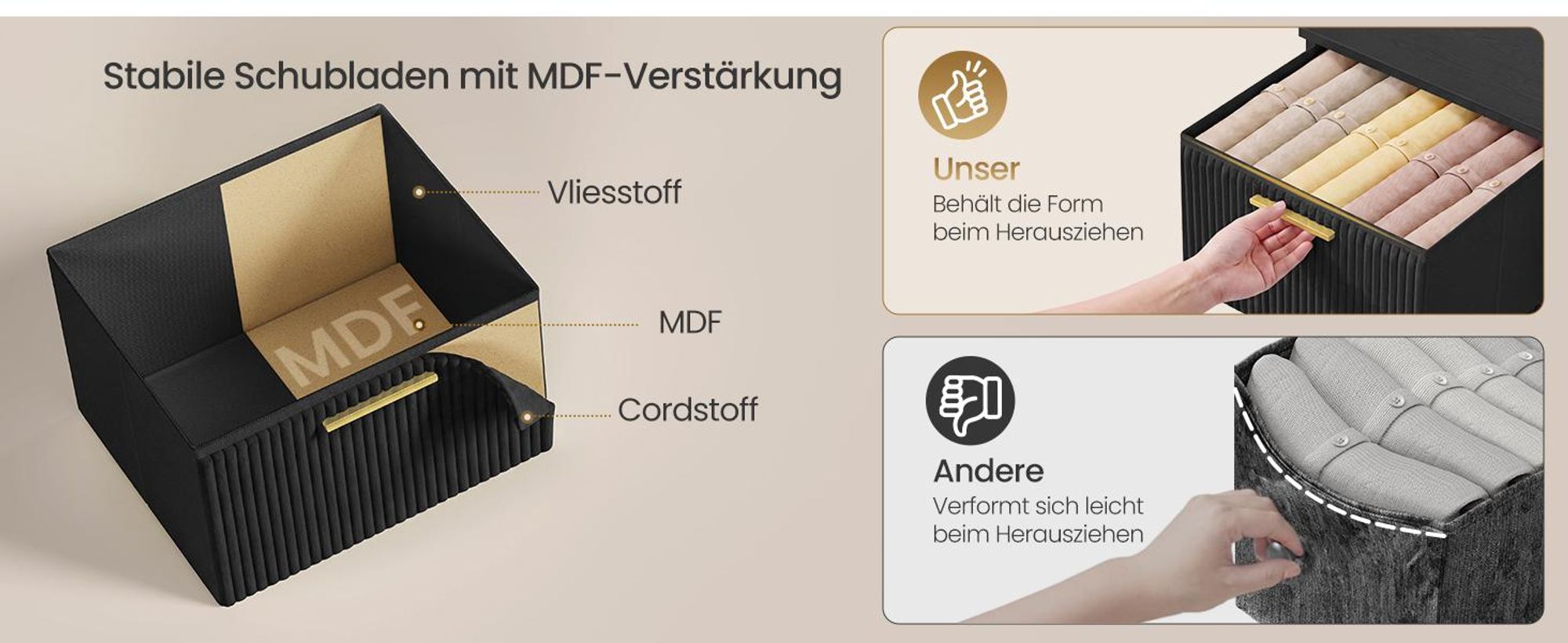 SONGMICS Kommode mit 9 Schubladen, 98,7 x 30 x 96,2 cm, Tintenschwarz