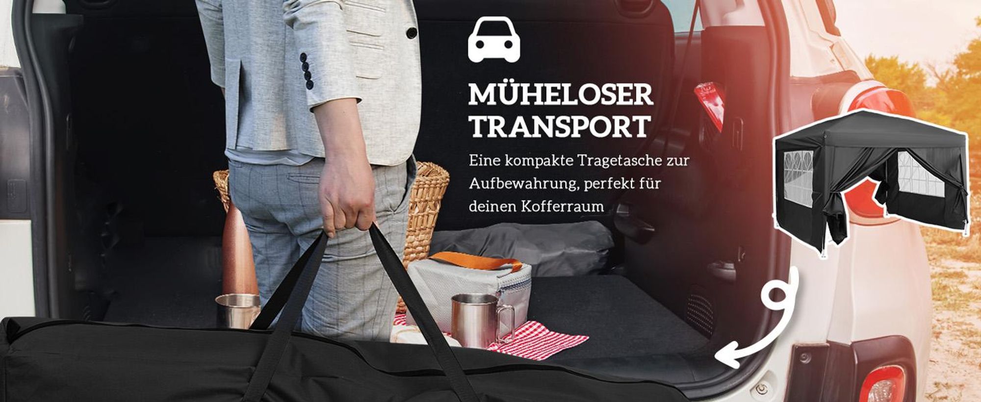 Outsunny Pavillon ca.3x3m, wasserabweisend Stabil Winterfest Pop-up Faltpavillon, UV Schutz 50+, Faltbar Partyzelt Gartenzelt mit 4 Seitenteilen Tasche Gartenpavillon für Camping Garten, Schwarz