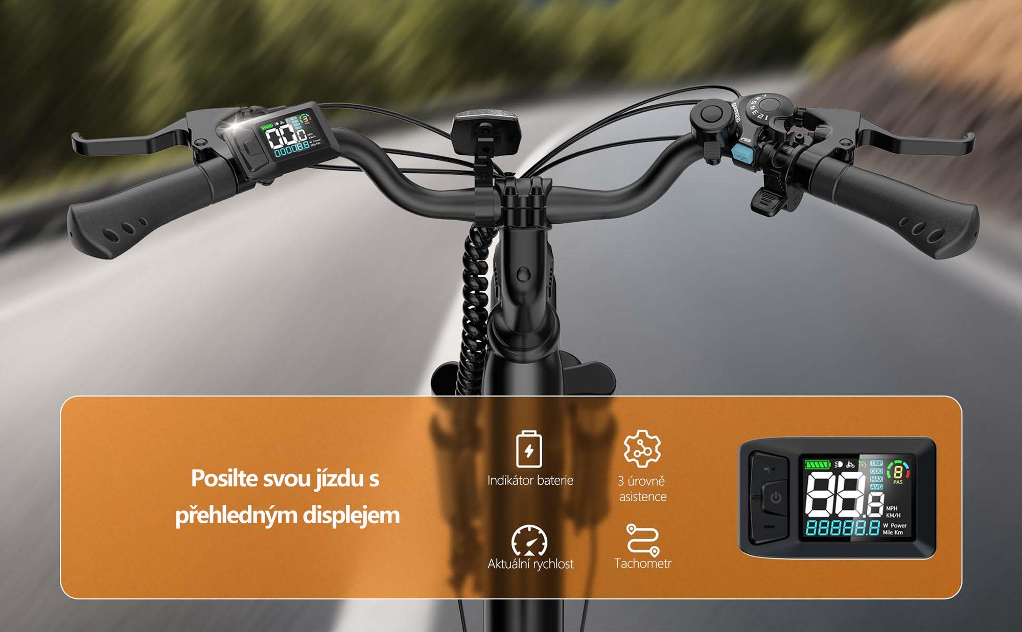 Elektrokolo URLIFE E26 - Motor 250W Baterie 48V10.4Ah 26palcové pneumatiky Kotoučové brzdy - Černé