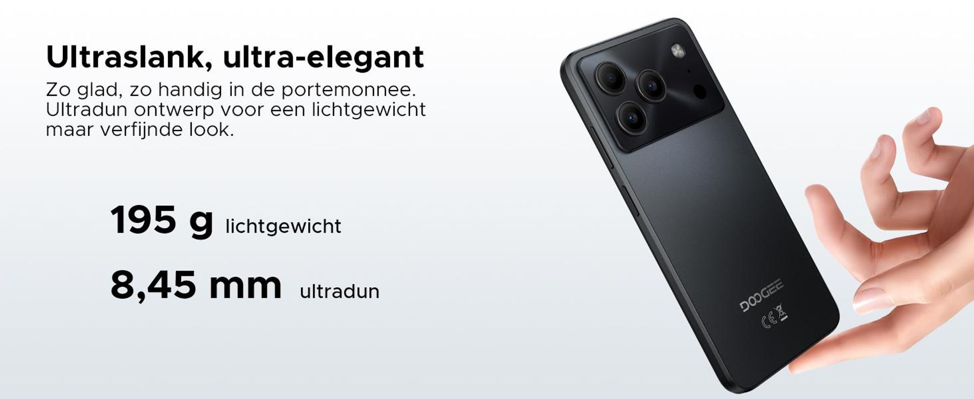 DOOGEE Note 56 Smartphone, Android 16, 6,56" 90Hz HD+, 6150mAh batterij, 24GB RAM + 64GB opslag, 4G Dual-SIM, 8MP camera, gezichtsherkenning, OTG, zonder abonnement