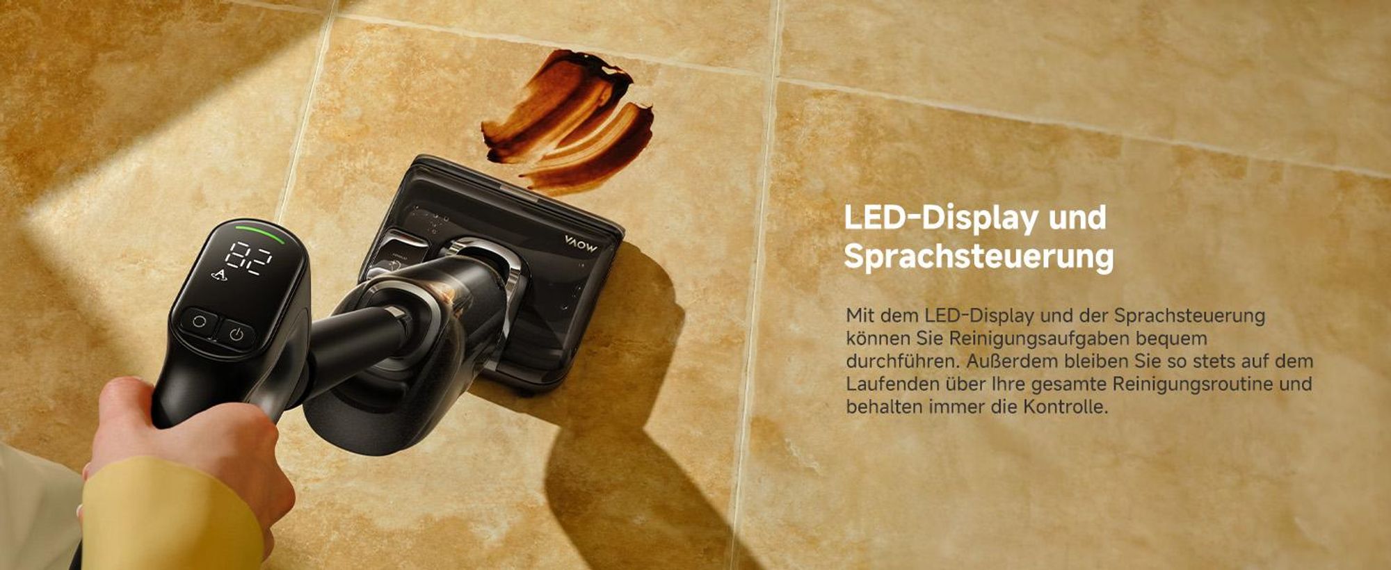 MOVA M50 Ultra Nass- und Trockensauger 22000Pa EdgeCoverage™ KI, 180°-Design, klappbarer Griff, 100°C Bürstenreinigung