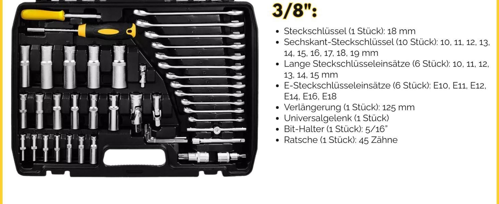 TOPEX Werkzeugkoffer 219-tlg: 1/2", 3/8", 1/4" Nüsse, Ratschen, Bits, Knarrenkasten, Für Kfz, Werkstatt & Heimwerker, Universal-Set