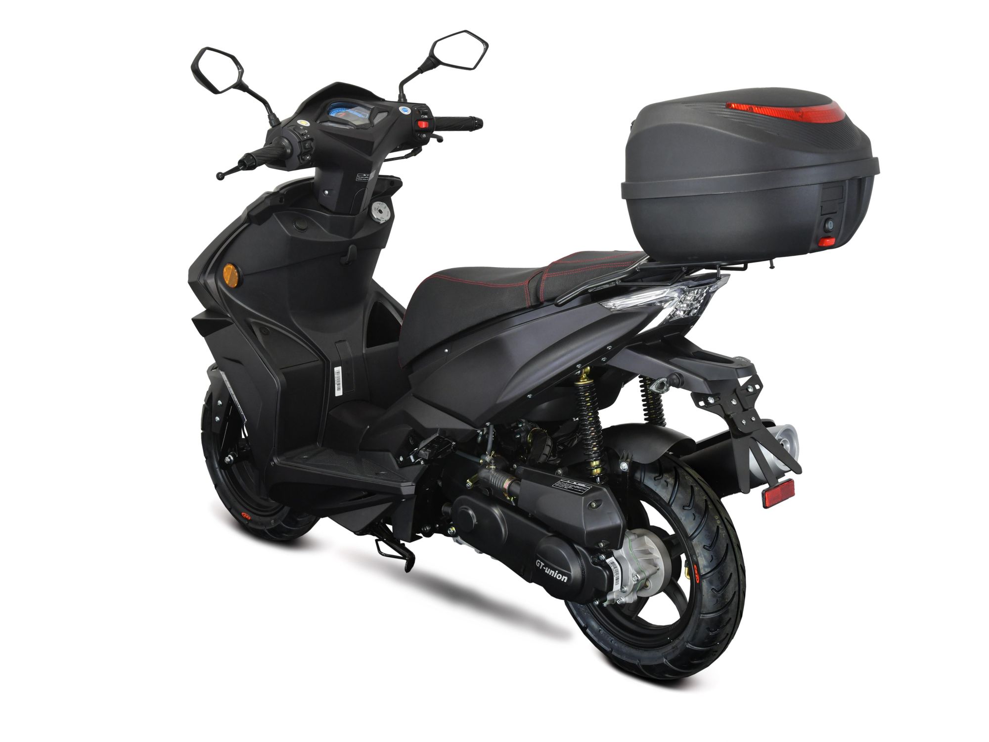 Motorroller Striker 50ccm 45 km/h Euro 5,LED, mit Top Case - mattschwarz GT Union
