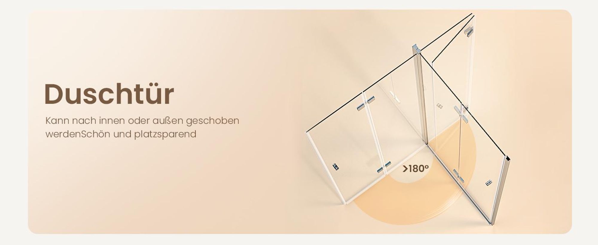 EMKE Duschtür 75x185cm Nische Pendeltür Falttür 1-teilig , 6mm ESG Sicherheitsglas Nischenduschtür mit Magnetprofil & Hebe-Senk-Funktion, Chrom