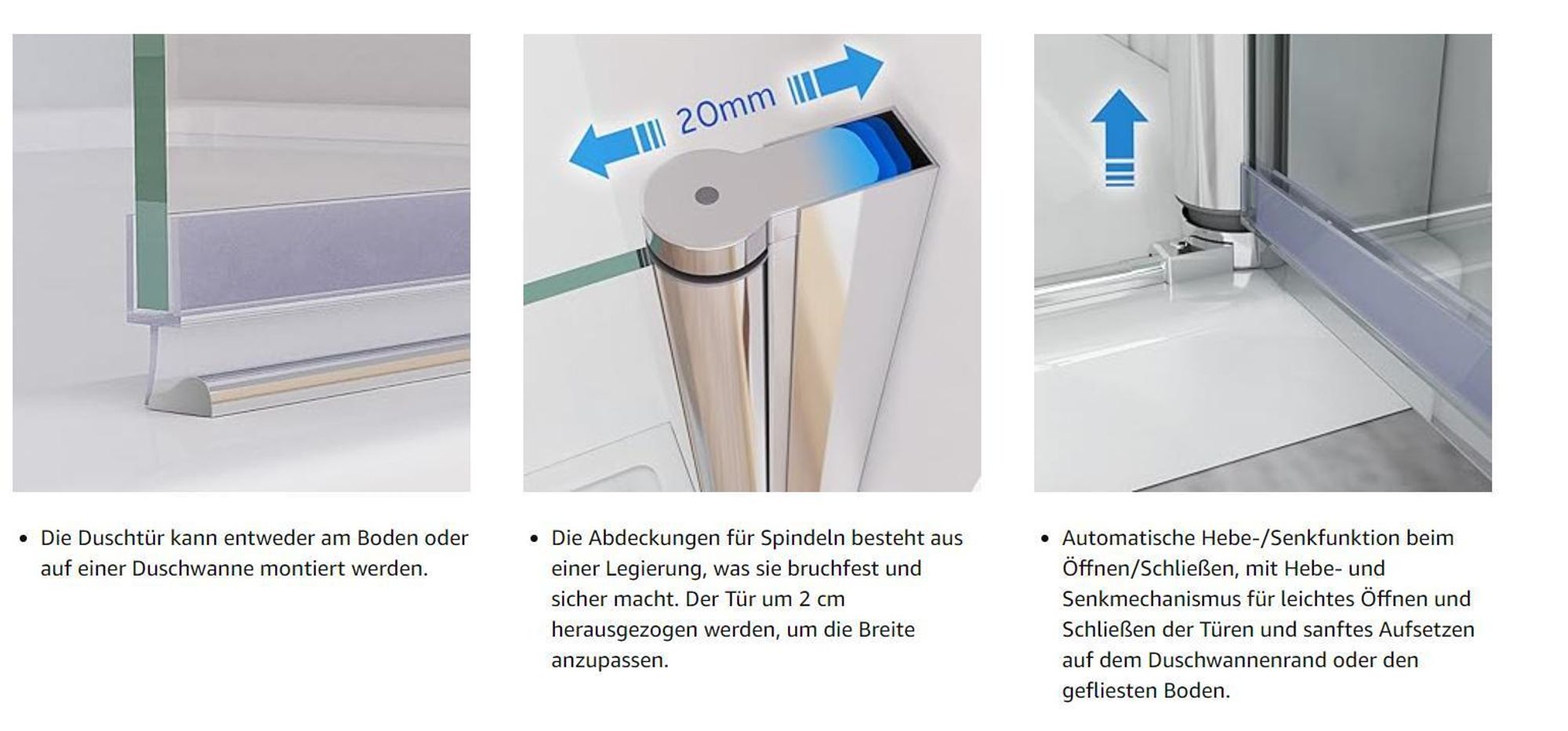 MIQU Duschkabine 90x90x195 cm Eckeinstieg Falttür 180º Duschwand Duschabtrennung NANO Glas