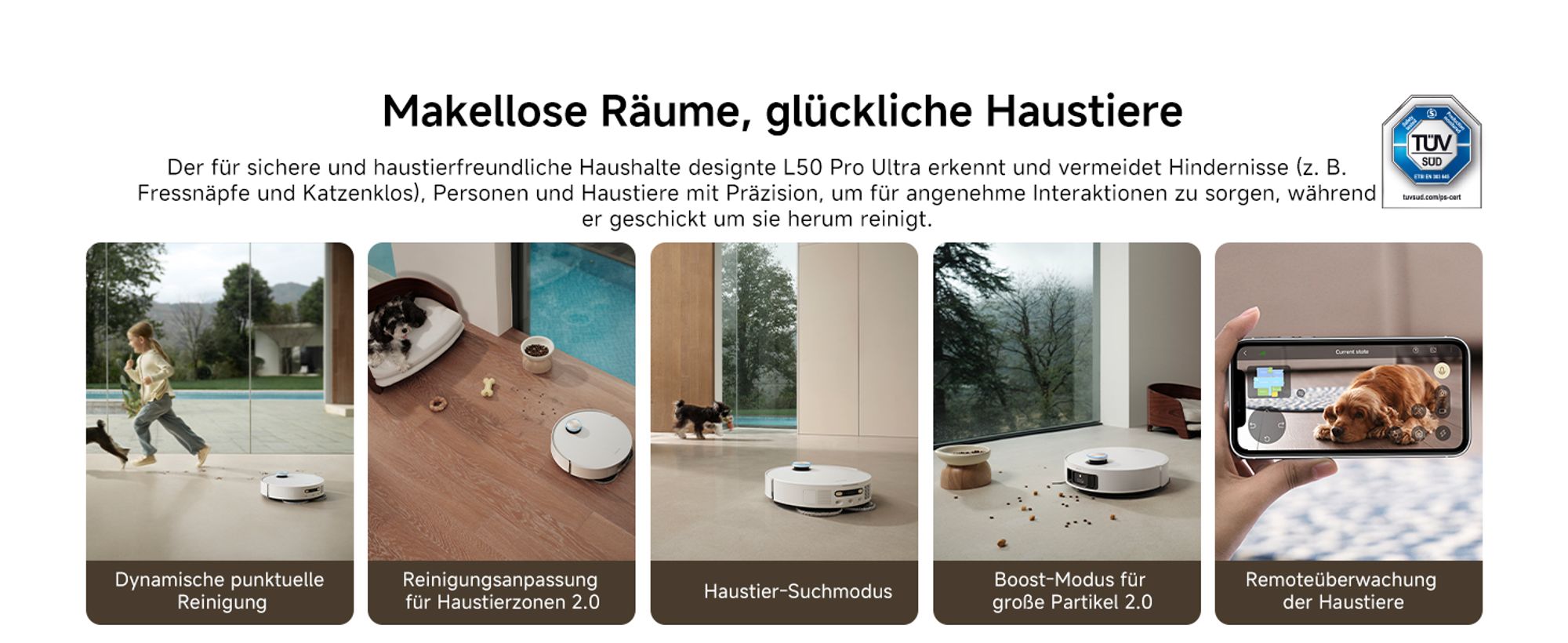 Dreame L50 Pro Ultra Staubsauger Roboter mit Wischfunktion,19500Pa Saugkraft,360°LiDAR Navigation,KI-Hindernisvermeidung,Selbstreinigend,Anti-Tangle