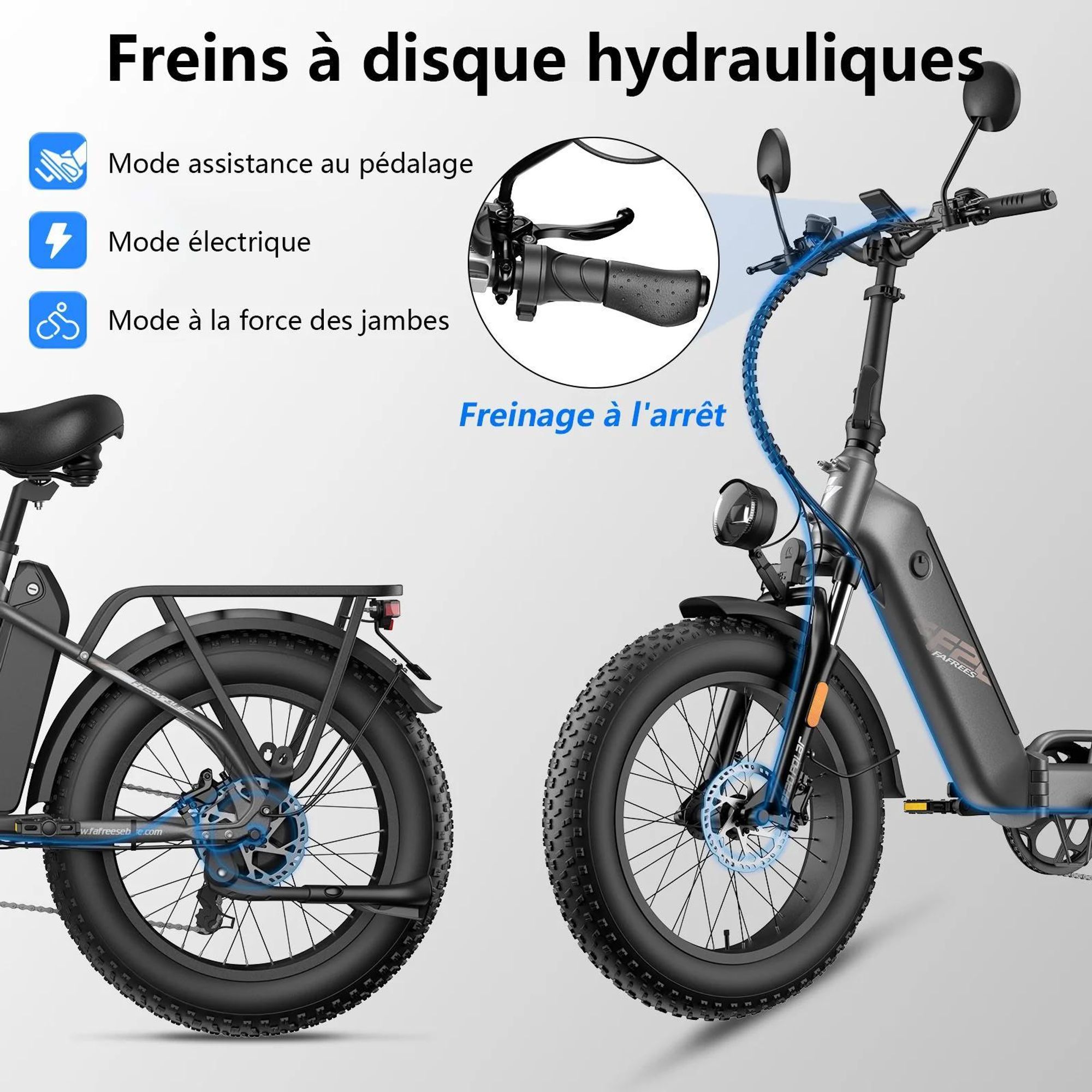 Vélo Électrique FAFREES FF20 Polar - Batterie 48V12*2AH 20" Frein à Disque Hydraulique - Gris Bleu