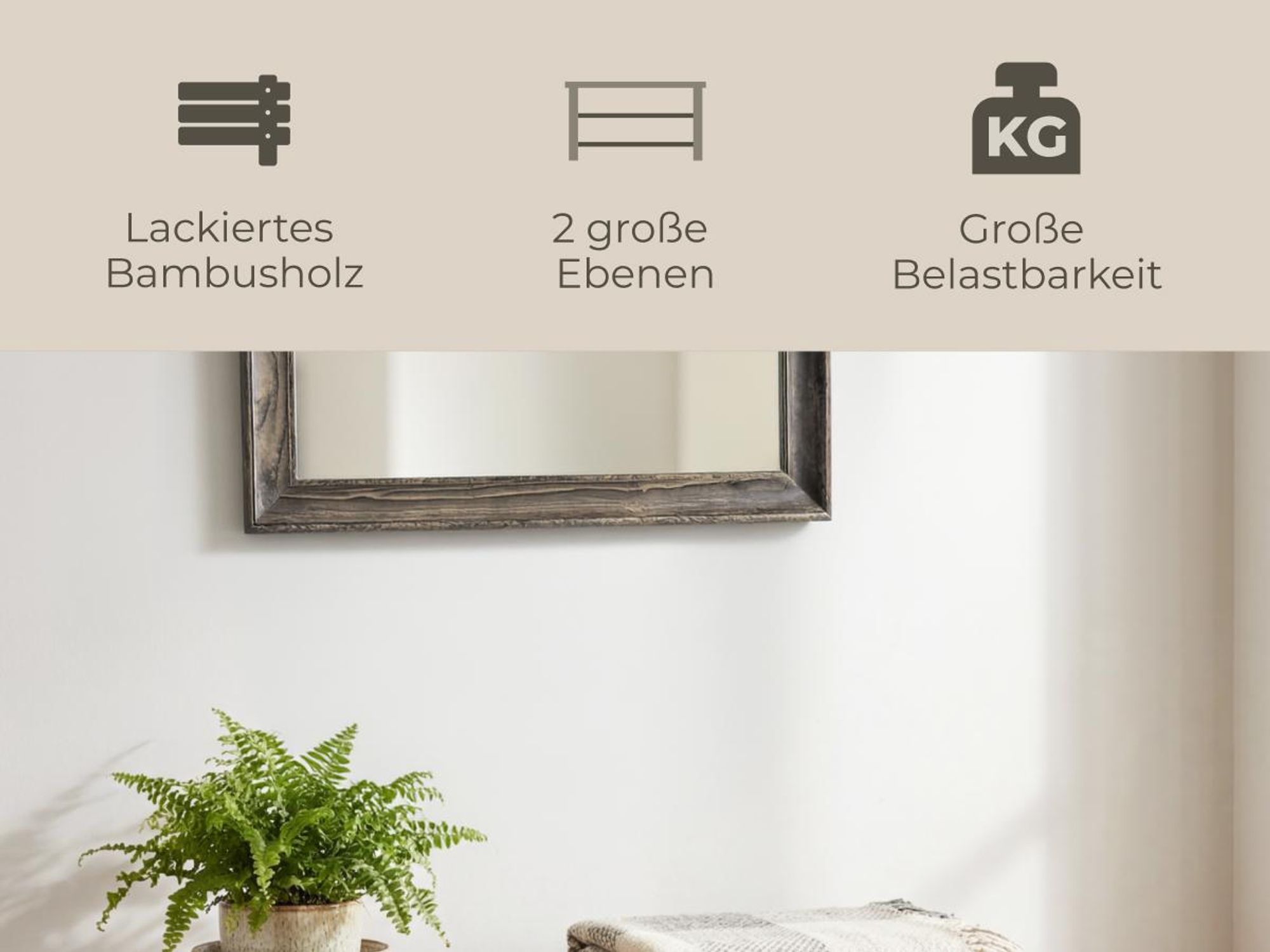 tectake® Schuhbank Silke 70 x 28 x 45,5 cm