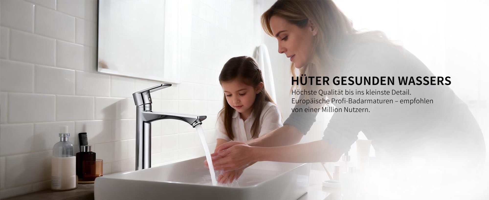 Homelody Chrom Wasserhahn Bad mit Universal Ablaufgarnitur Armatur Mischbatterie Waschbeckenarmatur mit Pop-Up Ventil Messing Überlauf Abflussgarnitur