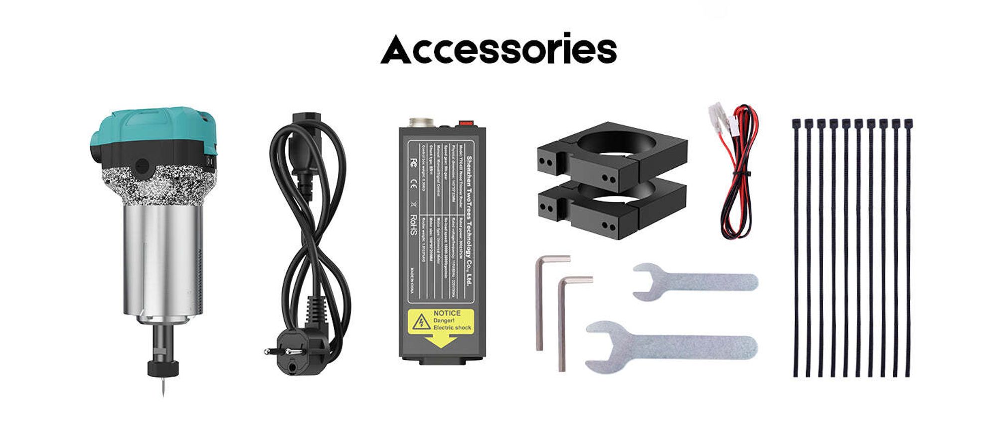 Two Trees - Trimmer Kit – 800W Holzfräser Router Spindel für TTC 450, TTC450 Pro CNC Gräviermäschine