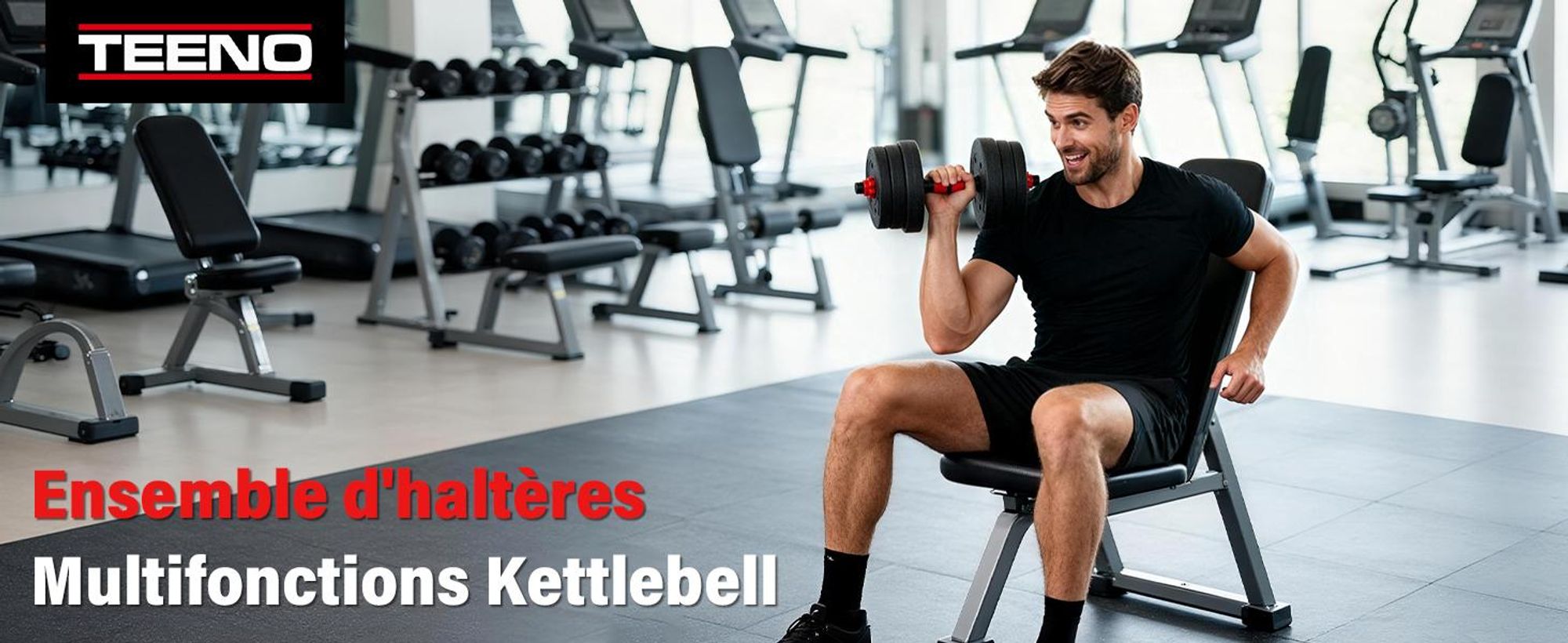 TEENO 6-in-1-Hantel-Set, 30 kg, mit Kugelhanteln, Hanteln, Stangen und Liegestützen, geeignet für Heim-Fitness