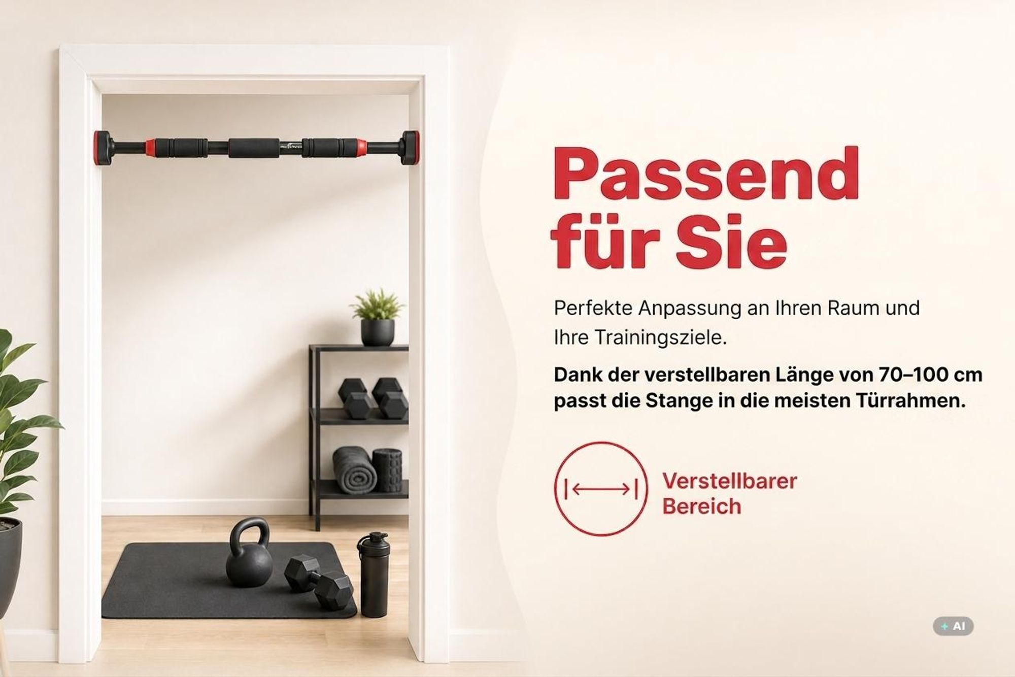 Klimmzugstange Türrahmen bis 150 kg Pull Up Bar für Fitness Home gym Fitness