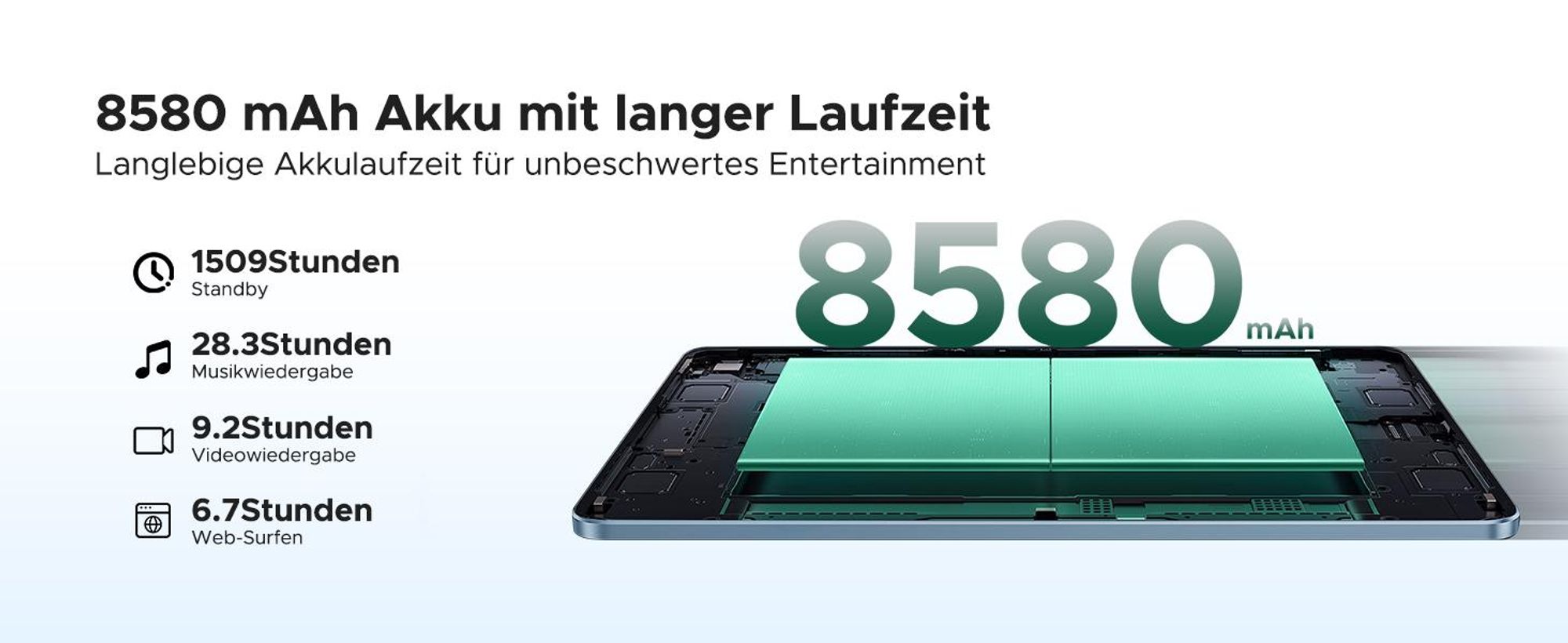 DOOGEE U11 Pro Tablet Android 16, 11 inch, 30(6+24)GB+256GB, 90Hz, WiFi 5,8580mAh,Widevine L1,Octa Core T7200,5MP+13MP Kamera
