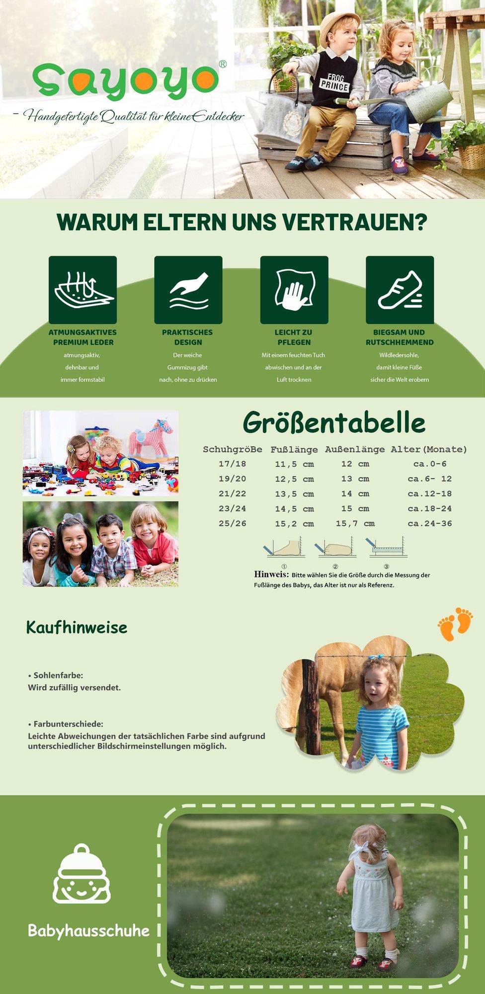 SAYOYO® Baby Krabbelschuhe Echtleder, weiche Lauflernschuhe Mädchen & Jungen, rutschfeste Sohle, atmungsaktiv, Hundemotiv, Schwarz, Gr. S (0–6 Monate)