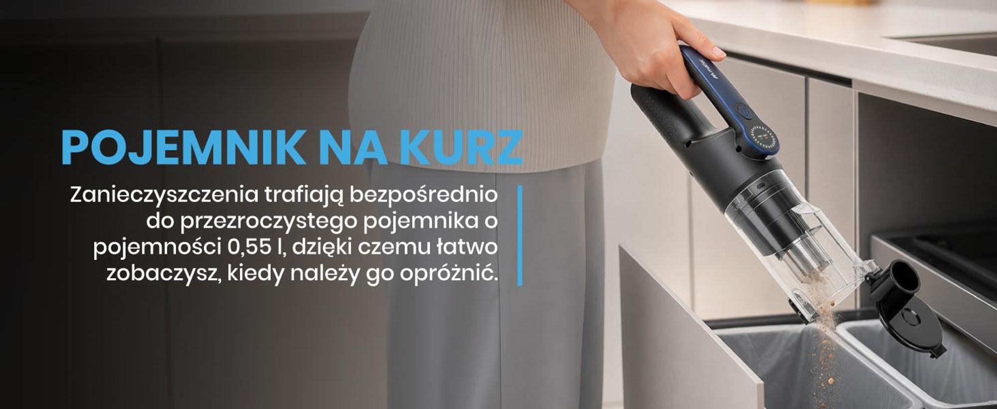 Odkurzacz Ręczny Bezprzewodowy Samochodowy Akumulatorowy Dmuchawa Akcesoria CYCLONE-150