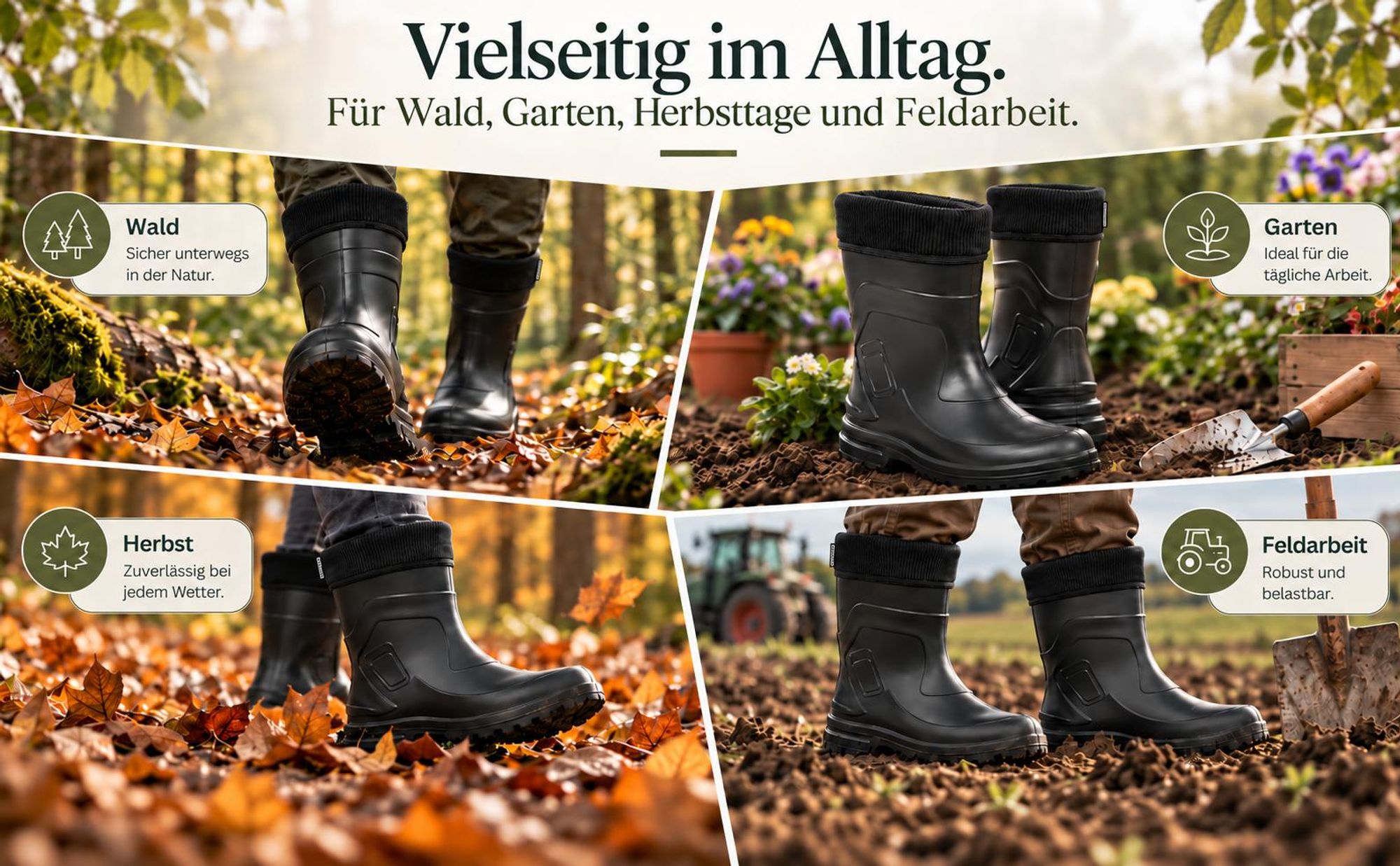 Damen Gummistiefel Halbhoch Regenstiefel HEYO Wasserdicht Gefüttert Stiefel Stiefeletten für Herbst Winter Jessy 38