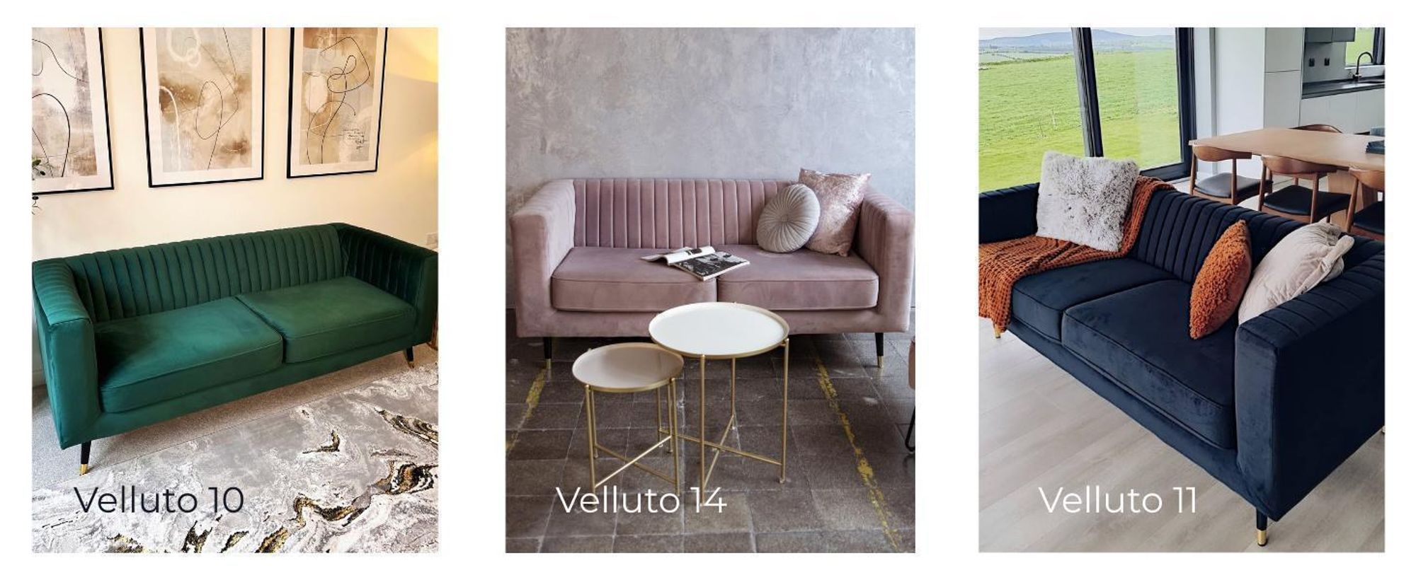 Dreisitzer-Sofa Slender - helllila - Velluto 14