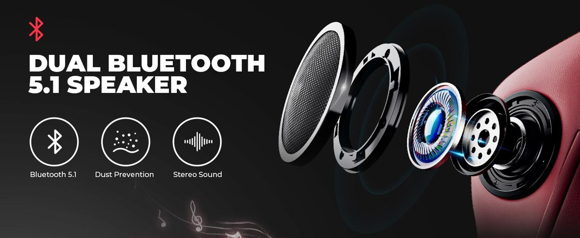 GTPLAYER Sedia da gioco ACE PRO, sedia da ufficio ergonomica con braccioli inclinabili e poggiapiedi, altoparlante Hi-Fi, atmosfera sonora impressionante, rosso